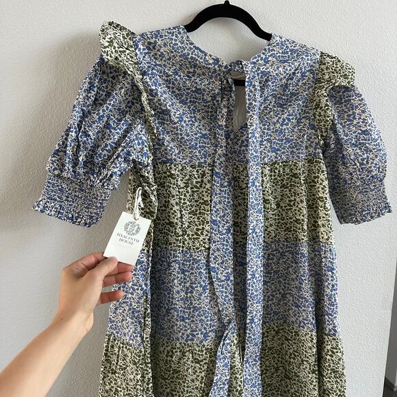 Tuckernuck HYACINTH HOUSE Green & Blue Floral Barton Midi Dress XS New - Picture 6 of 6